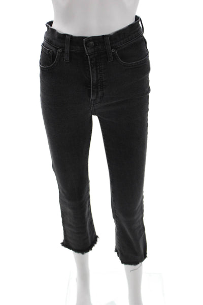 Madewell Womens Cropped Black Jeans Button Fly Size 27