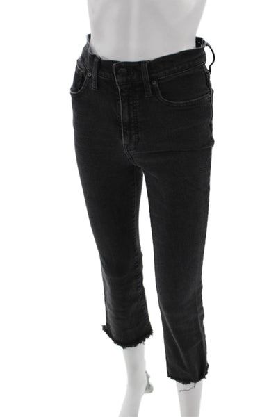 Madewell Womens Cropped Black Jeans Button Fly Size 27