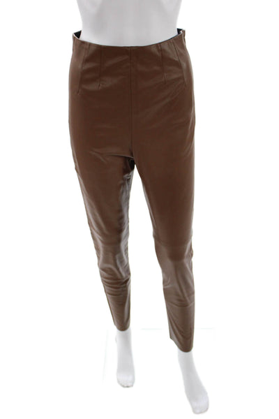 Zara Womens Polyurethane Brown Leggings Size M
