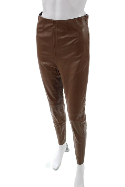 Zara Womens Polyurethane Brown Leggings Size M