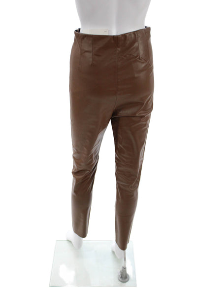 Zara Womens Polyurethane Brown Leggings Size M