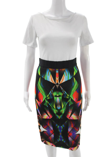Milly Women Multicolor Geometric Polyester Straight Pencil Skirt Knee Size 4