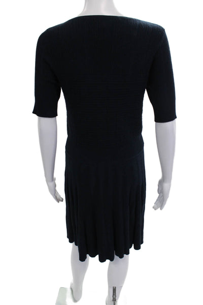 Draper James Women Sweater Dress Blue Striped Mini Half Sleeve Size M