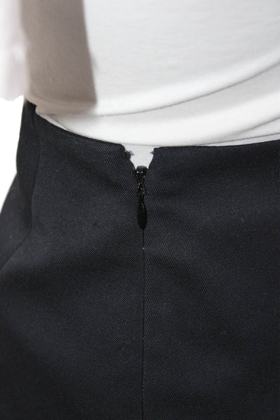 Balenciaga Womens Trumpet Wool Knee Length Skirt Black Size 38