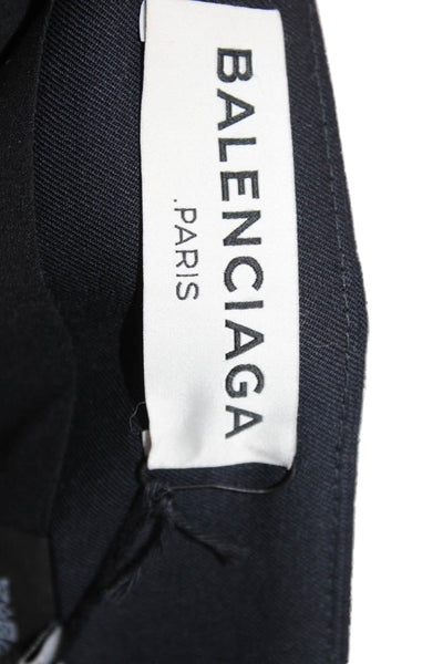 Balenciaga Womens Trumpet Wool Knee Length Skirt Black Size 38