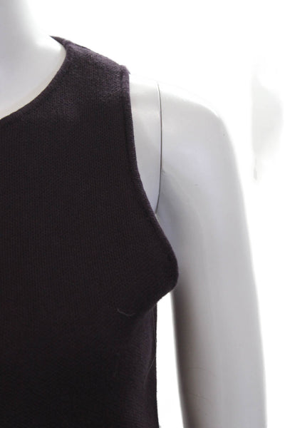 Zara Womens Purple Sleeveless Blouse Button Round Neck Viscose Size M