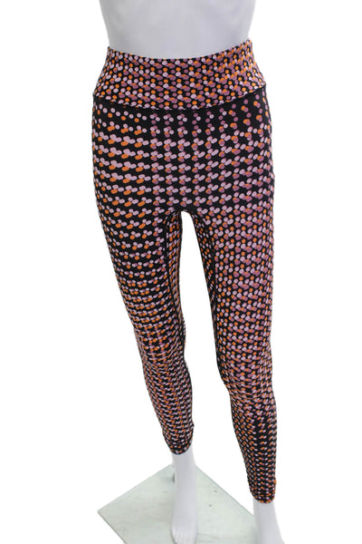 All Access Women Ankle Leggings Multicolor Polka Dot Nylon Pull On Size XS
