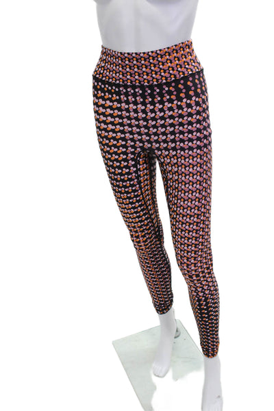 All Access Women Ankle Leggings Multicolor Polka Dot Nylon Pull On Size XS