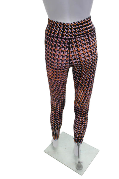 All Access Women Ankle Leggings Multicolor Polka Dot Nylon Pull On Size XS