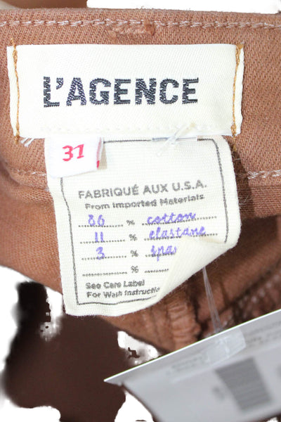 L'Agence Womens Bootcut Jeans Brown Cotton Inseam 31 Size 31