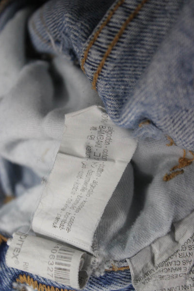 Zara Womens Wide Leg Jeans Mid Rise Blue Cotton Inseam 32 Size 0