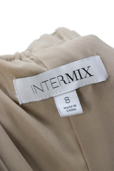 Intermix Women Gold Sleeveless V-Neck Tie Jumpsuit Size 8