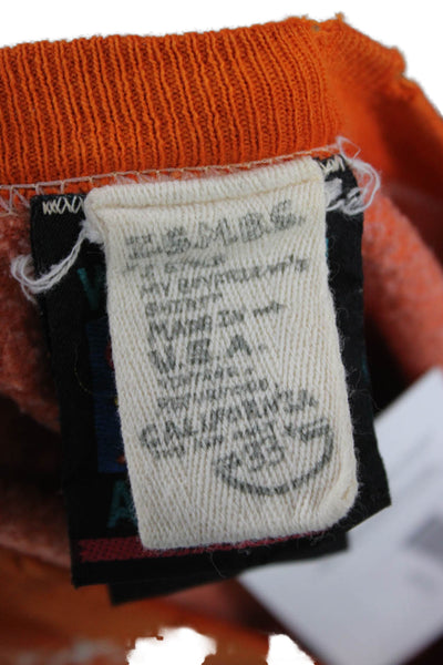 ISMBS Unisex Orange Cotton Crew Neck Pullover Sweatshirt Long Sleeve Size L