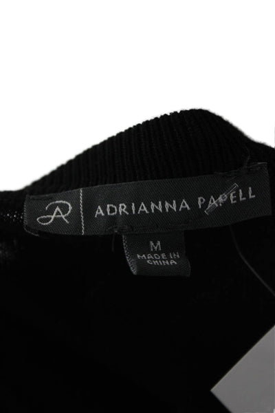 Adrianna Papell Women Cardigan Black Polka Dot Long Sleeve Size M