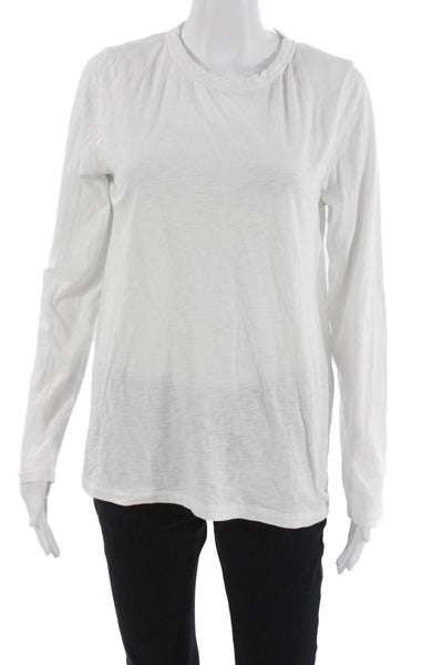 Rag & Bone Womens Pima Cotton White Long Sleeve Crew Neck Basic T-Shirt Size L