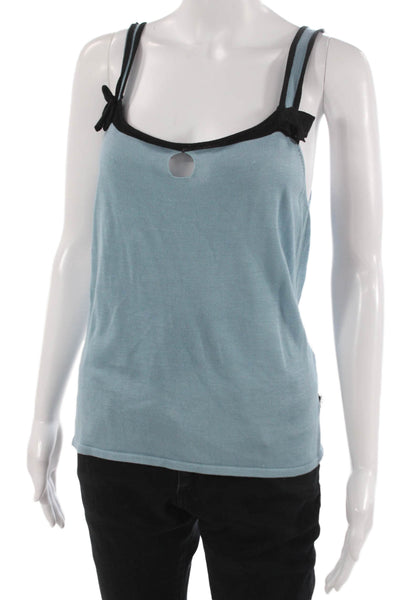 BCBGMAXAZRIA Women Basic Silk V Neck Button Up Blue Long Sleeve Size S
