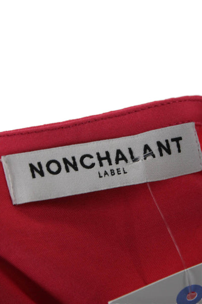 Nonchalant Label Womens Tunic Blouse Red Long Sleeve Round Neck Size S