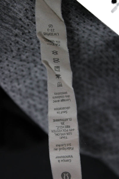 Lululemon Womens Gray Geometric Crew Neck T-Shirt Short Sleeve Nylon Size 6