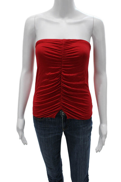 Lovers + Friends Womens Red Off Shoulder Sleeveless Tank Bamboo Size 2XS