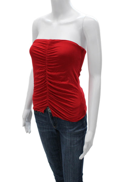 Lovers + Friends Womens Red Off Shoulder Sleeveless Tank Bamboo Size 2XS