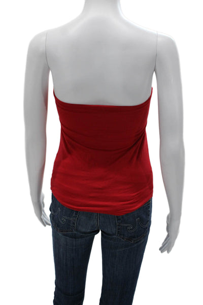 Lovers + Friends Womens Red Off Shoulder Sleeveless Tank Bamboo Size 2XS
