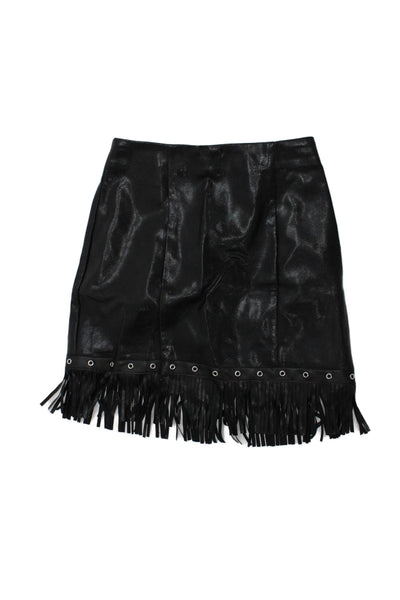 Superdown Womens Straight Pencil Skirt Black Zip 50% Polyurethane Size 2XS
