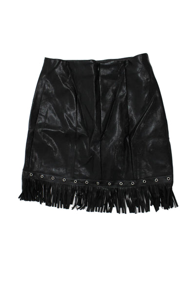 Superdown Womens Straight Pencil Skirt Black Zip 50% Polyurethane Size 2XS