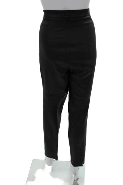 Escada Womens Ankle Lamb Leather Pants Black Size XL