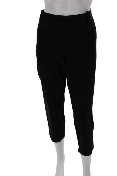 J Crew Womens Black Capri Pants Cotton Zip Inseam 24 Size 14
