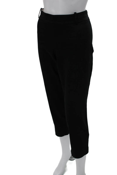 J Crew Womens Black Capri Pants Cotton Zip Inseam 24 Size 14