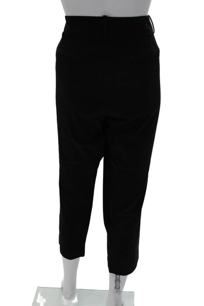J Crew Womens Black Capri Pants Cotton Zip Inseam 24 Size 14