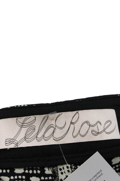 Lela Rose Women Cropped Geometric Cotton Pants Black Zip Size 14