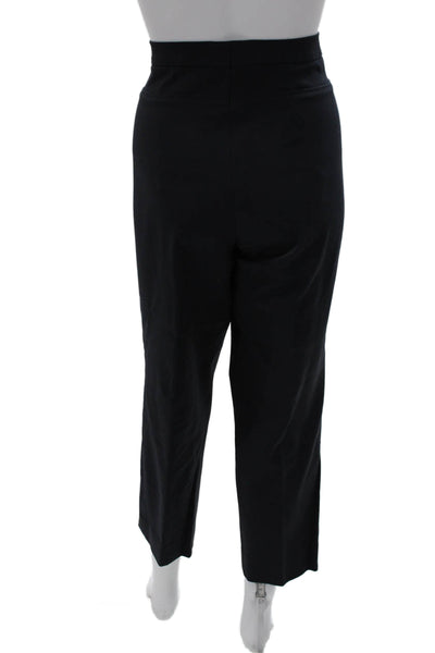 Akris Punto Womens Cropped Black Pants Zip Cotton Size 14