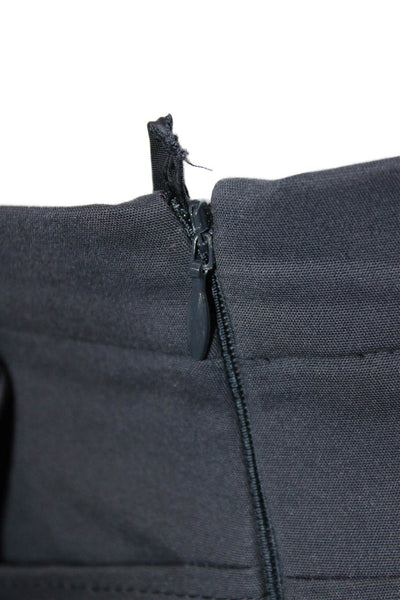 Akris Punto Womens Cropped Black Pants Zip Cotton Size 14