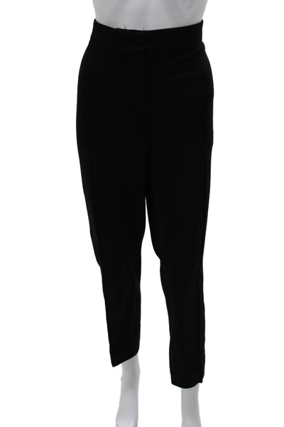 Akris Punto Women Ankle Pants Black Viscose Snap Closure Size 14