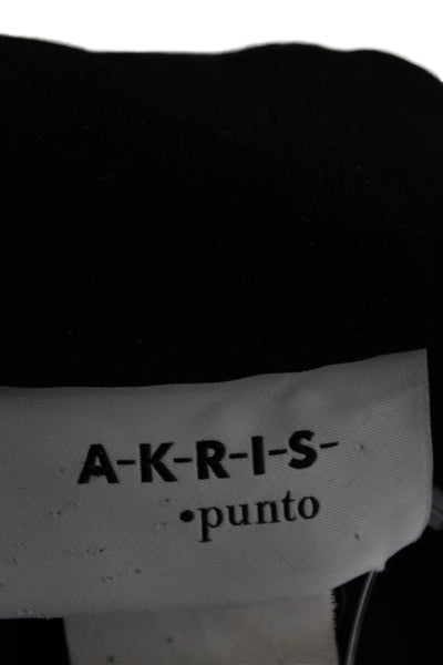 Akris Punto Women Ankle Pants Black Viscose Snap Closure Size 14