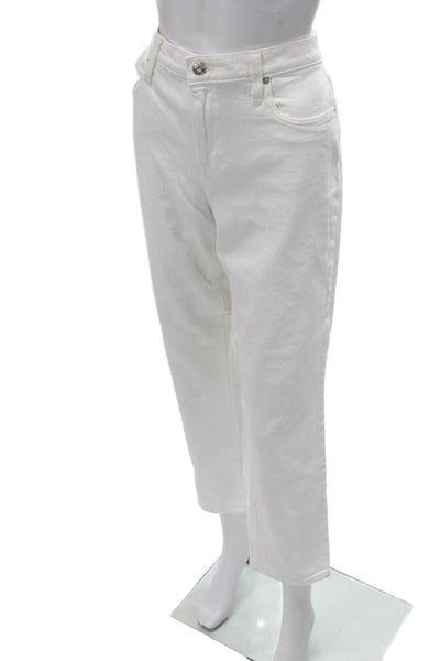 J Crew Women Boyfriend Jeans White Cotton Button Inseam 28 Size 32