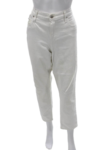 J Crew Womens Boyfriend Jeans White Cotton Low Rise Size 32