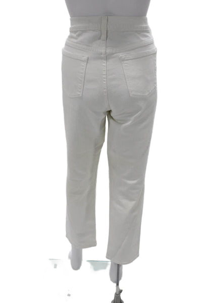 J Crew Womens Boyfriend Jeans White Cotton Low Rise Size 32