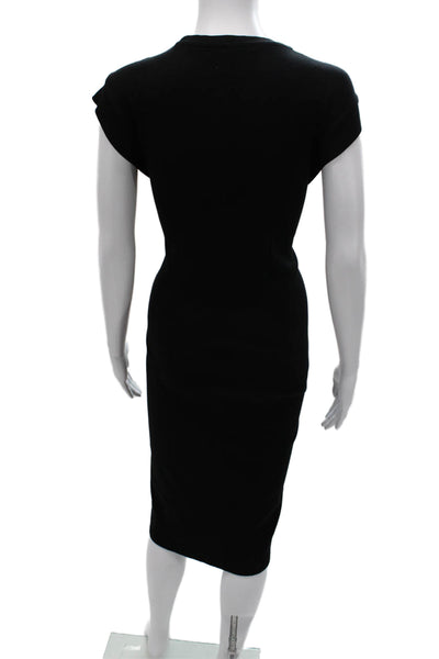 Zara Womens T-Shirt Dress Black Cotton Short Sleeve Crew Neck Size M
