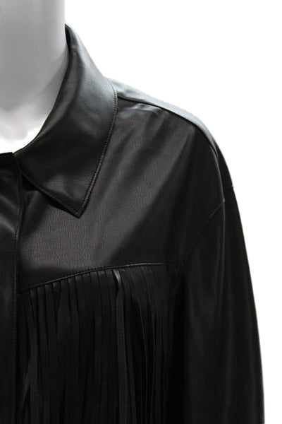 MNG Womens Basic Jacket Black Button Long Sleeve Polyester Size 6