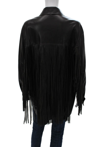 MNG Womens Basic Jacket Black Button Long Sleeve Polyester Size 6