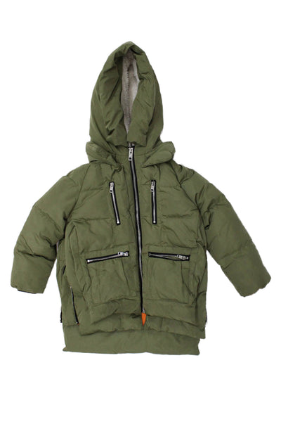 Orolay Girls Full Zip Long Sleeve Hooded Jacket Green Size 4-5Y
