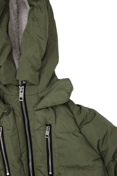 Orolay Girls Full Zip Long Sleeve Hooded Jacket Green Size 4-5Y