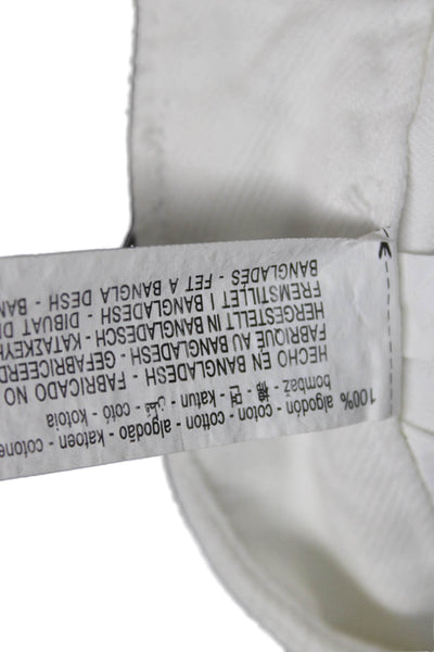 Zara Women Straight Jeans White High Rise 100% Cotton Size 24
