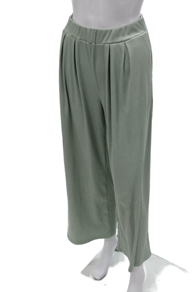 Ekouaer Women Striped Sleeveless Scoop Neck Pullover Set Green Size S