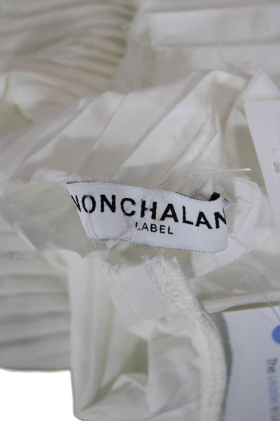 Nonchalant Label Women Shift Dress White Boat Neck Short Sleeve Size XS