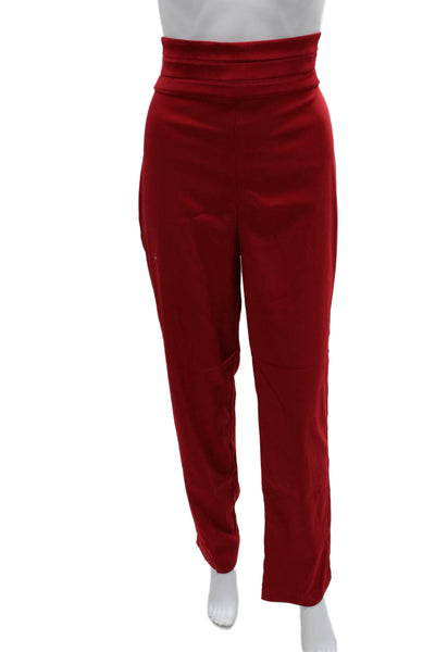 Nonchalant Label Women Dress Pants Red Polyester Zip Size S