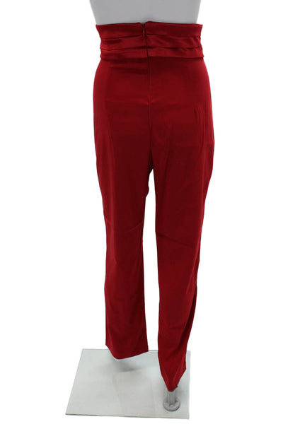 Nonchalant Label Women Dress Pants Red Polyester Zip Size S