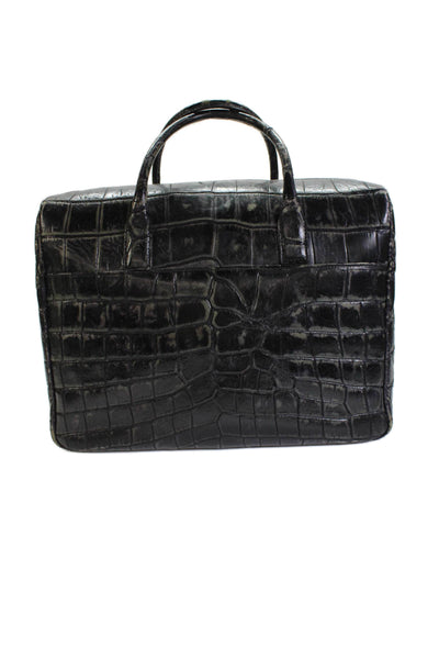 Tardini Unisex Adult Genuine Alligator Skin Portfolio Briefcase Handbag Black